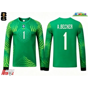 Brasil Alisson Becker #1 Portero Segunda Equipación Mundial 2026 Manga Larga